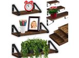 Set Di 3 Mensole Da Parete Sospese, Loft Rustico, Stile Industriale