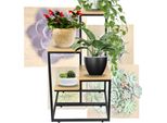Portafiori Autoportante Per Fiori E Piante, 4 Livelli, Metallo, Rustico, 76 Cm