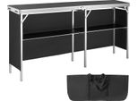 Bancone Espositivo Portatile Bancone Espositivo, 1980 X 385 X 880 M Bancone Espositivo Bancone Espositivo, Tavolo Promozionale Pieghevole Bancone Promozionale, Reception Con Ripiano, Borsa Di Trasporto, Nero