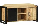 Vidaxl Panca Mobile Marrone 100 X 35 X 50 Cm Legno Massiccio Mango