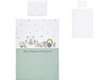 Lorelli Biancheria Da Letto Per Bambini 3 Pezzi, Piumino 140 X 95 Cuscino 43 X 35 Lenzuolo 150 X 100 Verde Chiaro