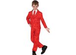 Clown Spaventoso Divertente Costume Da Giullare Halloween Bambini Tema Horror, Taglia: 110/116 Colore: Rosso
