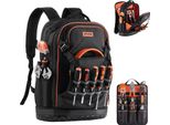 Zaino Portautensili Vevor, 65 Tasche, Organizzatore Di Utensili, Zaino Con Scomparto Per Laptop E Base Sagomata, Zaino Da Cantiere Per Elettricisti, Riparatori E Termotecnici