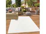 Elegante Tappeto Resistente Alle Intemperie | Per Interni Ed Esterni | In Formato Crema - 140 X 200 Cm