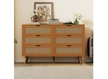 Cassettiera In Legno Con 6 Cassetti E Maniglie In Metallo, 120×76,5×40