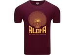 Diarbo Maglietta Da Uomo Con Stampa Divertente Aloha Skull Rosso Scuro Taglia M