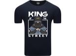 Diarbo Maglietta Da Uomo Con Stampa Divertente Pug, King Of The Road Blu Scuro Taglia Xl