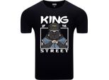Diarbo Maglietta Da Uomo Con Stampa Divertente Pug, King Of The Road Nero Taglia S