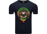 Diarbo Maglietta Da Uomo Con Stampa Divertente Rasta Sloth Blu Scuro Taglia Xl