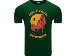 Diarbo Maglietta Da Uomo Con Stampa Divertente Melting Emotions Verde Scuro Taglia Xl