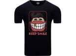 Diarbo Maglietta Da Uomo Con Stampa Divertente Smile Su Nero Taglia Xl