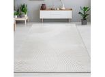 Tappeto Per Esterni Resistente Alle Intemperie Con Motivo A Cerchi - Tessuto Piatto In Color Crema Dimensioni - 240 X 340 Cm