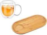 Set Da Portata Wilmax Piatto In Bambù E Bicchiere Da Tè (500 Ml) WL-771119/A-WL-888749/A
