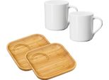 Wilmax Set Da Portata In Bambù 17,5 Cm Con Bicchiere Da Tè 400 Ml WL-771112/A-WL-888748/A