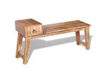 Panca Con Cassetto In Legno Massiccio Di Mango 120X36X60 Cm