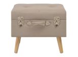 Sgabello Con Vano Portaoggetti 40 Cm Tessuto Beige
