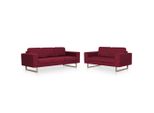 Vidaxl Set Divano 2 Pezzi In Tessuto Rosso Vino