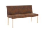 Panca 139,5 Cm In Pelle Scamosciata Marrone