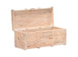 Cassapanca In Legno 90X40X40 Cm In Legno Massiccio Di Acacia