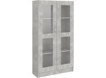 Vetrina Grigio Cemento 82,5X30,5X150 Cm Materiale A Base Di Legno