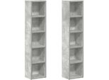 Scaffali Per Cd 2 Pz. Grigio Cemento 21X16X93,5 Cm Materiale A Base Di Legno