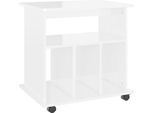 Vidaxl Armadio A Rotelle Bianco Lucido 60X45X60 Cm Materiale A Base Di Legno