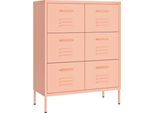 Vidaxl Cassettiera Rosa 80X35X101,5 Cm In Acciaio