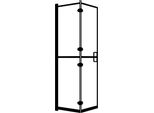 Vidaxl Cabina Doccia Pieghevole Esg Nero 80X140 Cm