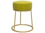 Vidaxl Sgabello Rotondo In Velluto Verde Senape