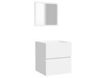 Vidaxl Mobile Da Bagno Con Specchio In Legno Bianco