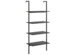 Scaffale A Scala Con 4 Ripiani Nero 64X35X152,5 Cm
