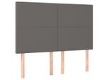 Vidaxl Testiere 4 Pz. Grigio 72X5X78/88 Cm In Similcuoio