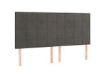 Vidaxl Testiere 4 Pz. Velluto Grigio Scuro 100X5X78/88 Cm
