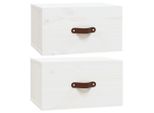 Vidaxl Comodini Da Parete 2 Pz. Bianco 40X29,5X22 Cm
