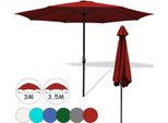 Einfeben Ombrellone Da Giardino 3,5M Ombrellone Idrorepellente UV40+ Con Manovella Ombrellone Da Balcone, Rosso, 3,5M