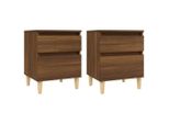 Vidaxl Comodini 2 Pz. Aspetto Rovere Marrone 40X35X50 Cm