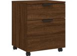 Vidaxl Cartella Mobile Con Rotelle Effetto Rovere Marrone 45X38X54 Cm