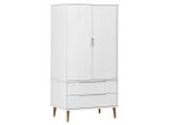 Vidaxl Armadio Molde Bianco 90X55X175 Cm In Legno Di Pino Massiccio