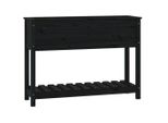 Vidaxl Fioriera Con Ripiano Nero 111,5X34,5X81 Cm In Legno Di Pino