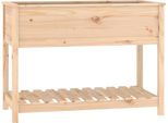 Vidaxl Fioriera Con Ripiano 111,5X54X81 Cm In Legno Di Pino Massiccio