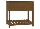 Vidaxl Fioriera Con Ripiano Marrone Miele 82,5X54X81 Cm In Legno Di Pino