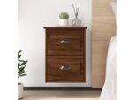Comodino A Parete Effetto Rovere Marrone 41,5X36X53 Cm