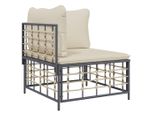 Divano Da Giardino Angolare Con Cuscini In Rattan Beige
