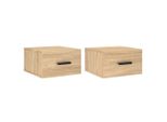 Vidaxl Comodini A Parete 2 Pezzi Rovere Sonoma 35X35X20 Cm