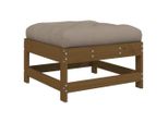 Sgabello Da Giardino Con Cuscino In Legno Di Pino Massiccio Marrone Miele