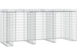 Vidaxl Gabion Contenitore Per Rifiuti 270X91X120 Cm Ferro Zincato
