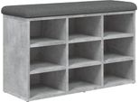 Panca Per Scarpe In Cemento Grigio 82X32X50 Cm Materiale In Legno