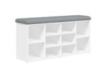 Panca Per Scarpe Bianco 102X32X50 Cm Materiale A Base Di Legno