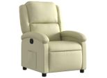 Vidaxl Poltrona Relax Crema In Vera Pelle