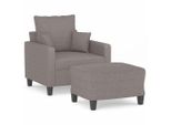 Vidaxl Poltrona Con Sgabello Taupe 60 Cm In Tessuto